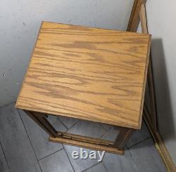 Vintage Oak & Acrylic Store Countertop Showcase Doll Model Display Case & Lid E7