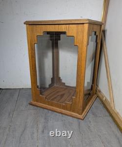 Vintage Oak & Acrylic Store Countertop Showcase Doll Model Display Case & Lid E7