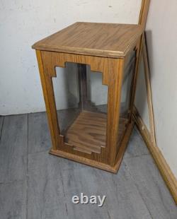 Vintage Oak & Acrylic Store Countertop Showcase Doll Model Display Case & Lid E7