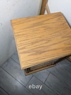 Vintage Oak & Acrylic Store Countertop Showcase Doll Model Display Case & Lid E7