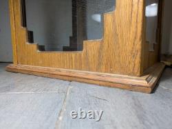 Vintage Oak & Acrylic Store Countertop Showcase Doll Model Display Case & Lid E7