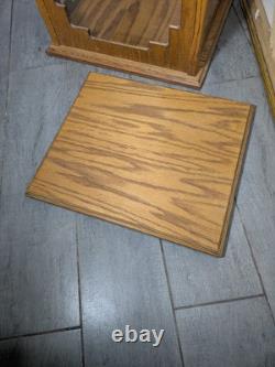 Vintage Oak & Acrylic Store Countertop Showcase Doll Model Display Case & Lid E7