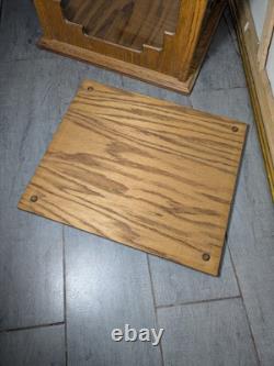 Vintage Oak & Acrylic Store Countertop Showcase Doll Model Display Case & Lid E7