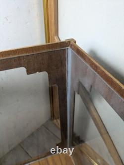 Vintage Oak & Acrylic Store Countertop Showcase Doll Model Display Case & Lid E7