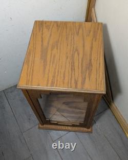 Vintage Oak & Acrylic Store Countertop Showcase Doll Model Display Case & Lid E7