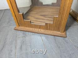 Vintage Oak & Acrylic Store Countertop Showcase Doll Model Display Case & Lid E7