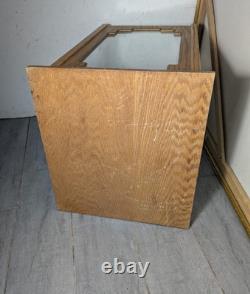 Vintage Oak & Acrylic Store Countertop Showcase Doll Model Display Case & Lid E7