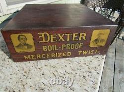 Vintage Original Since 1820 Dexterboil-proof Mercerized Twist Store Display Case