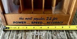 Vintage Peters High-Velocity 22's Ammo Store Display Case Wood withGlass Window