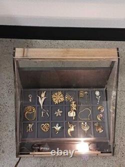 Vintage Plexiglass Counter Store Light Display Case High End Costume Jewelry Lot