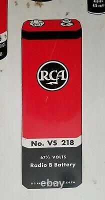 Vintage RCA Battery Sign Advertisement Display Storage Hardware Store Case 1950s
