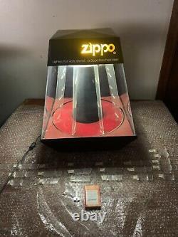 Vintage Rare 18 Zippo Lighter Lighted Rotating Counter Store Display Case-key