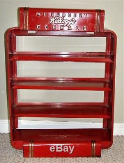 Vintage Red Metal Original Kellogg's Cereals Store Display Retro Case