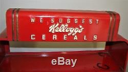 Vintage Red Metal Original Kellogg's Cereals Store Display Retro Case