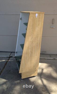 Vintage Slant Front Store Showcase Display Case Rolling Cabinet Acrylic Door