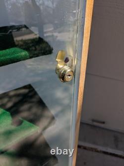 Vintage Slant Front Store Showcase Display Case Rolling Cabinet Acrylic Door