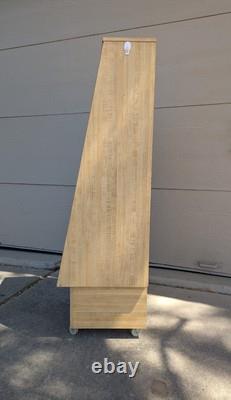 Vintage Slant Front Store Showcase Display Case Rolling Cabinet Acrylic Door