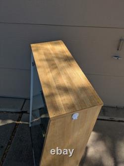 Vintage Slant Front Store Showcase Display Case Rolling Cabinet Acrylic Door