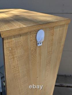 Vintage Slant Front Store Showcase Display Case Rolling Cabinet Acrylic Door