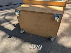 Vintage Slant Front Store Showcase Display Case Rolling Cabinet Acrylic Door