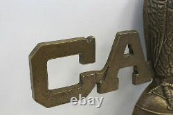 Vintage Solid Brass Original J. I. Case Threshing Tractor Store Display Sign