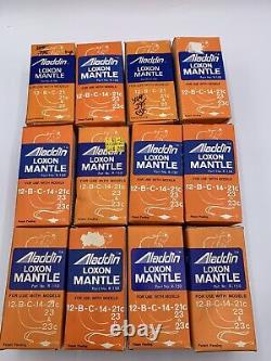 Vintage Store Display Box Of 12 Kerosene Lamp Aladdin Loxon Mantles