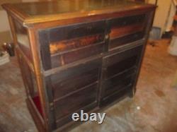 Vintage Store Display Case Solid Red Oak Hand Carved Large Case For Collectables