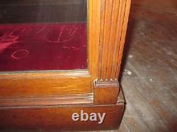 Vintage Store Display Case Solid Red Oak Hand Carved Large Case For Collectables