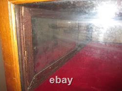 Vintage Store Display Case Solid Red Oak Hand Carved Large Case For Collectables