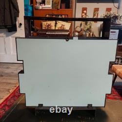 Vintage Tiered Acrylic and Wood Grain Tabletop Display Case 21.5x20x5 MCM Style