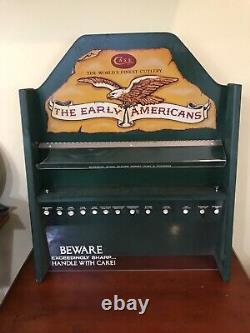 Vintage Wood Case XX The Early Americans Counter Store Advertising Display