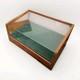 Vintage Wood Glass Store Counter Display Case Shadow Box Slanted Felt Bottom 16