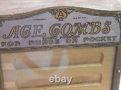 Vintage Wooden Ace Combs Store Display Case With 7 Inserts & 7 Drawers
