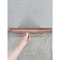 Vintage Wooden Hinged Storage Box Red Rustic Desk Organizer Display Case