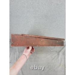 Vintage Wooden Hinged Storage Box Red Rustic Desk Organizer Display Case