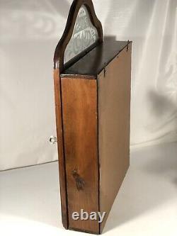 Vintage Wooden Pipe Display Storage Cabinet Case Glass Shelves Tobacco Storage