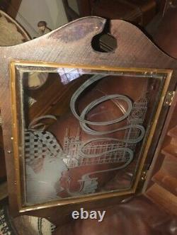 Vintage Wooden Pipe Display Storage Cabinet Case Sherlock Holmes