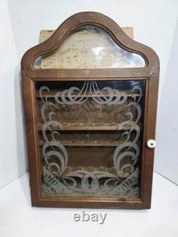 Vintage Wooden Pipe Display Storage Cabinet Case Tobacco Storage