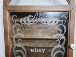 Vintage Wooden Pipe Display Storage Cabinet Case Tobacco Storage