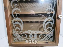 Vintage Wooden Pipe Display Storage Cabinet Case Tobacco Storage