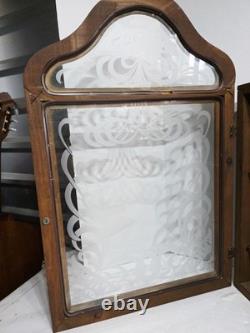 Vintage Wooden Pipe Display Storage Cabinet Case Tobacco Storage