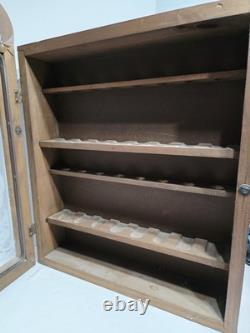 Vintage Wooden Pipe Display Storage Cabinet Case Tobacco Storage