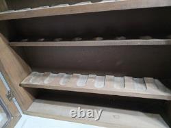 Vintage Wooden Pipe Display Storage Cabinet Case Tobacco Storage