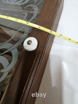 Vintage Wooden Pipe Display Storage Cabinet Case Tobacco Storage