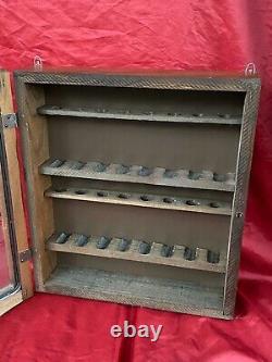 Vintage Wooden Pipe Display Storage Cabinet Holmes & London Wood & Glass Case