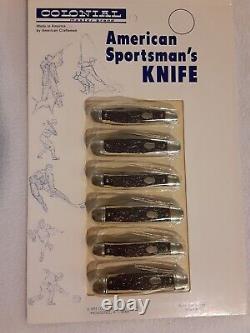 Vtg 1977 Store Display Colonial USA Sportsman's 2 Blade Folding Pocket Knife 11