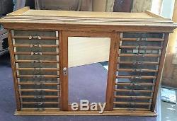 Vtg Antique Oak Country Store Display Spool Cabinet Sewing Thread