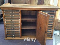 Vtg Antique Oak Country Store Display Spool Cabinet Sewing Thread