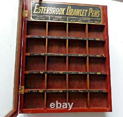 Vtg Esterbrook Drawlet Pens Display Case, Country Store Countertop Item