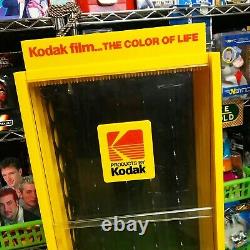 Vtg Kodak Camera Film Stand Alone/Hangable Gold Store Display Case 12x26x5.5